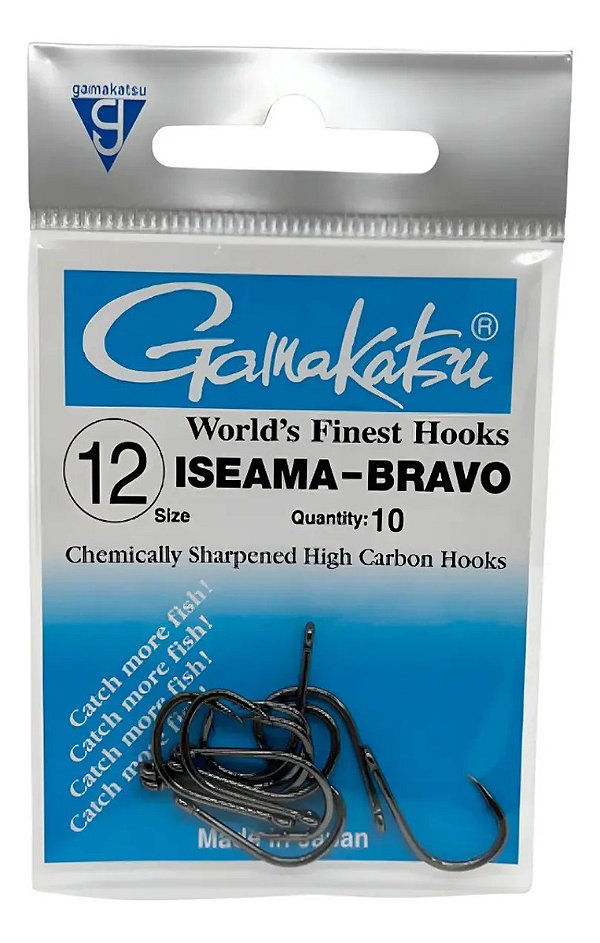 Anzol Gamakatsu Iseama Bravo Tamanhos 12 Com 10 Unidades
