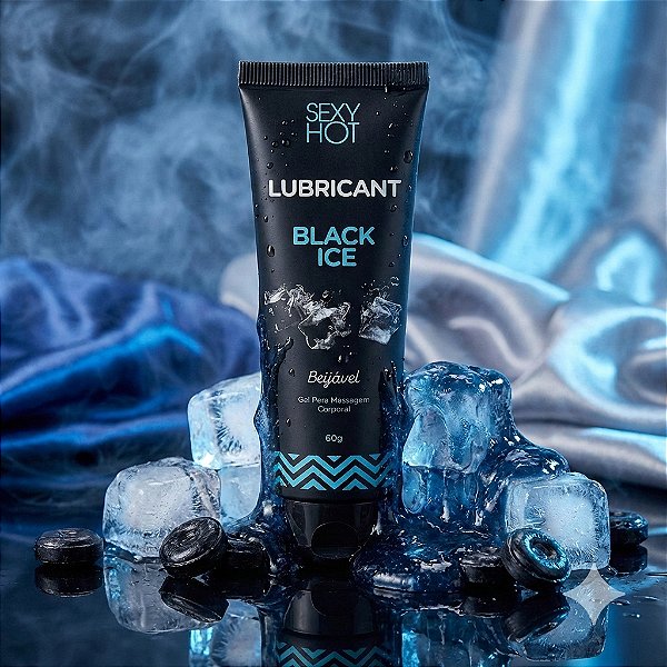 LUBRICANT BLACK ICE BEIJÁVEL - GEL LUBRIFICANTE SABOR HALLS PRETO COM EFEITO FRIO