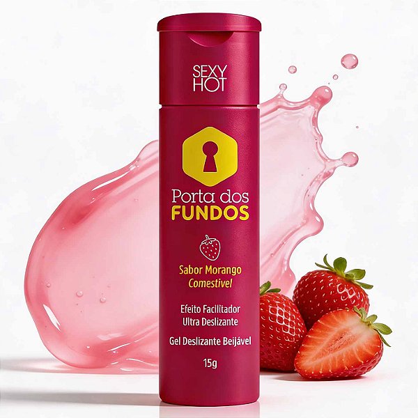 PORTA DOS FUNDOS MORANGO - GEL ANAL COMESTIVEL DESSENSIBILIZANTE E LUBRIFICANTE