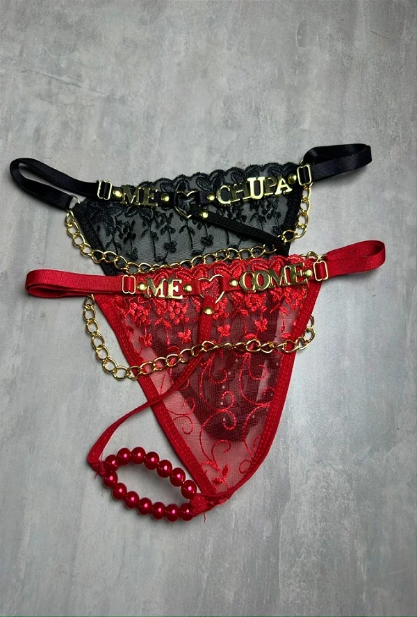 Calcinha Tailandesa com corrente (personalizável)