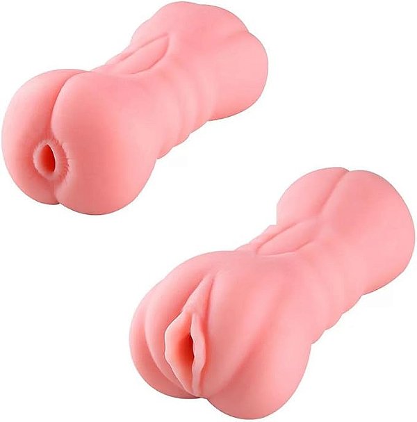 Masturbador Masculino Duplo em Cyberskin - Vagina e Ânus