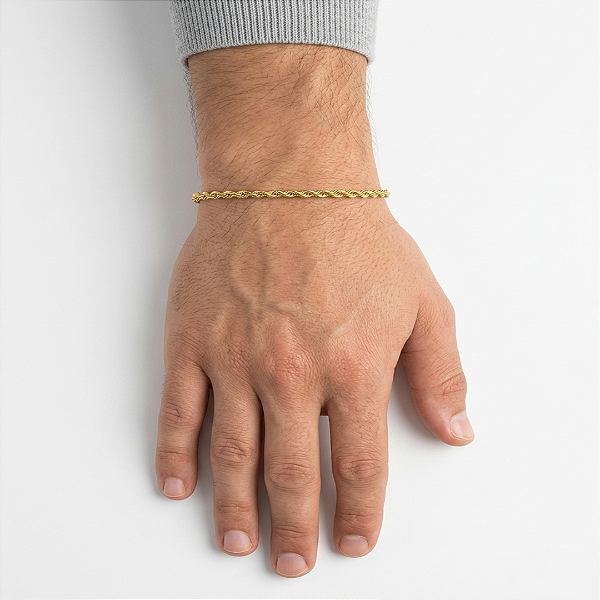 Pulseira Cordão baiano Dourado Aço Inoxidável 316L⭐️