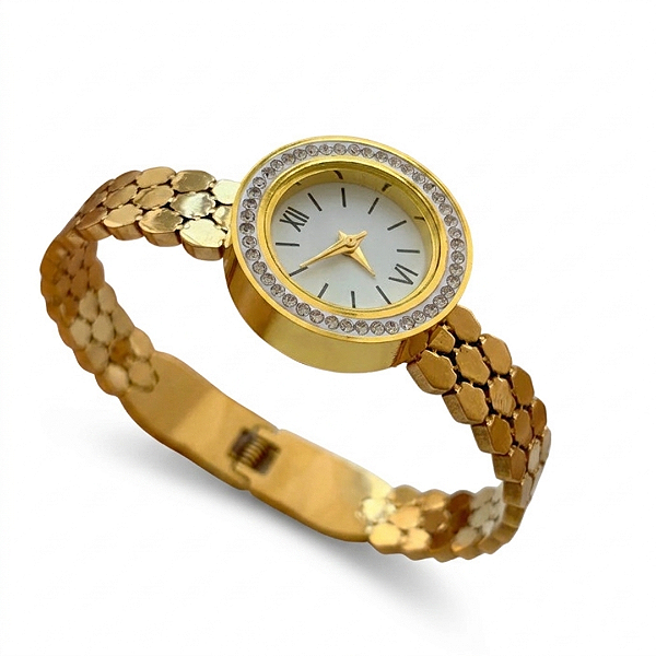 RELÓGIO MINI FORMATOS ORGÂNICOS DOURADO AÇO 316L⭐