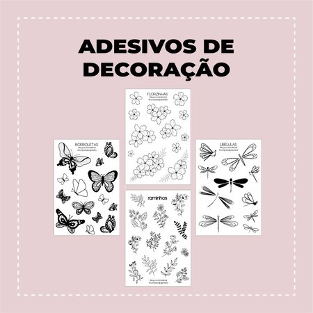 Cartela de adesivos de decoração