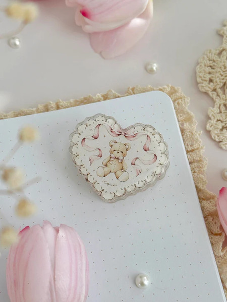 Teddy Bear Acrylic Clip - Leela Journals