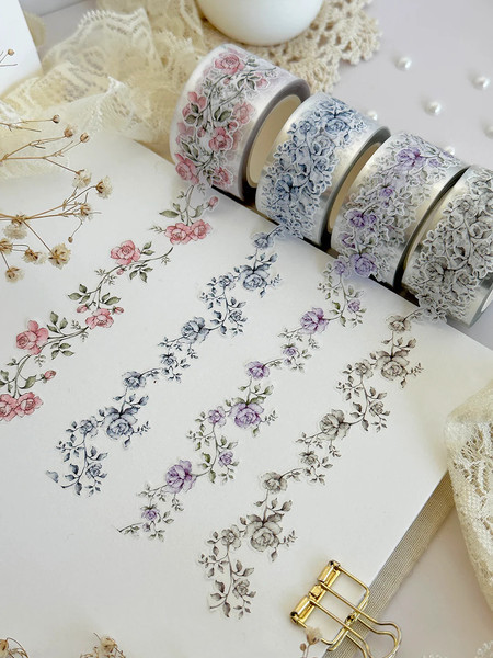 Washi Tape Rose Vine Die Cut - Leela Journals