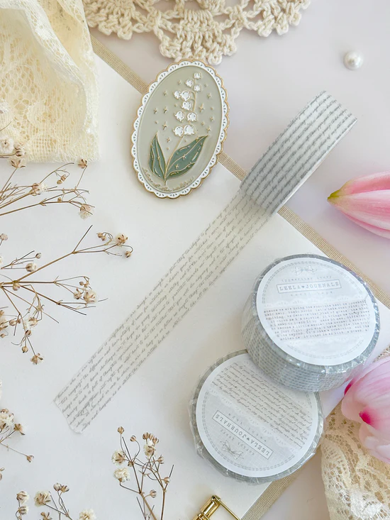 Washi tape Script 15 mm - Leela Journals