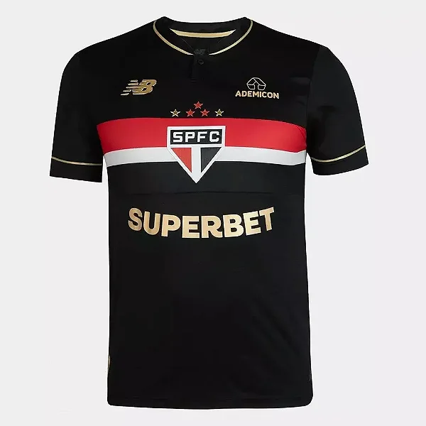 Camisa Tricolor Paulista Torcedor - 25/26 Masculina Preta