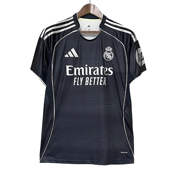 Camisa Real Madrid II 25/26 Torcedor Masculina - Cinza Escuro