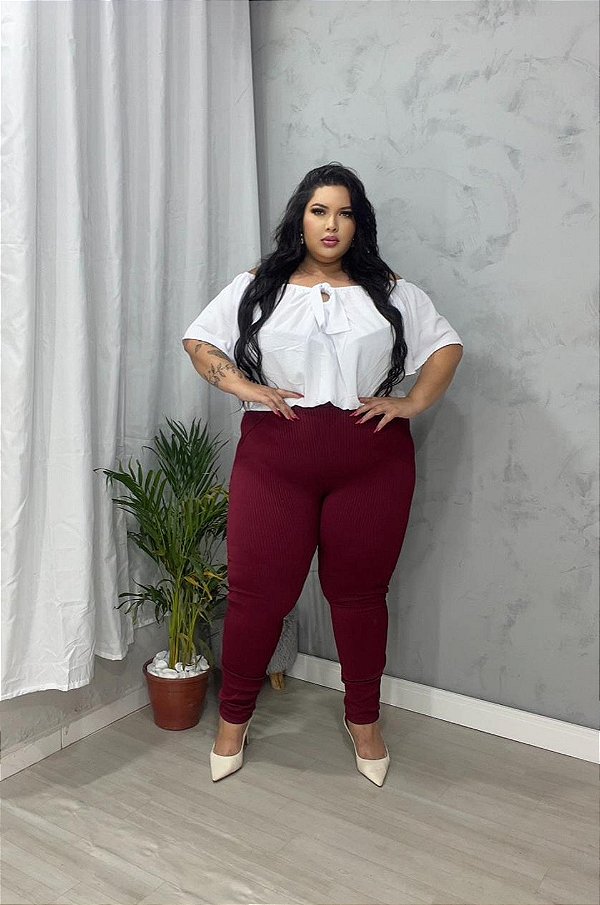 Calça Canelada Feminina Pamela