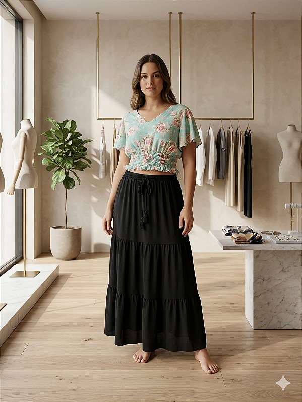 Saia Longa Três Marias – Elegância e Conforto
