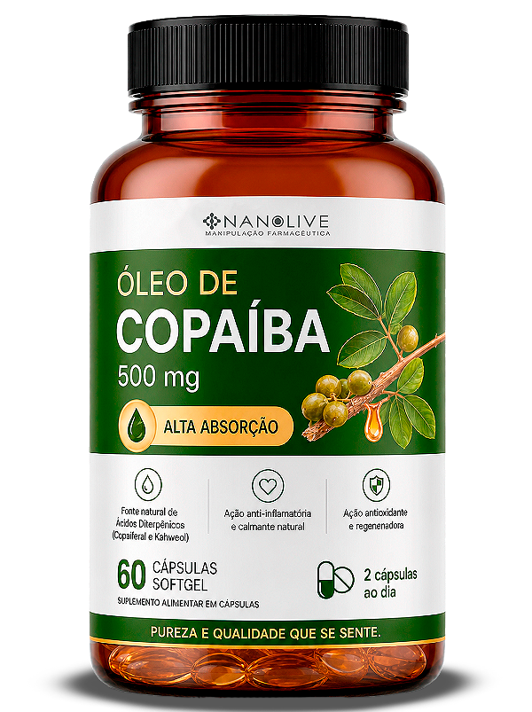 Óleo de Copaíba Nanolive – 60 Cápsulas