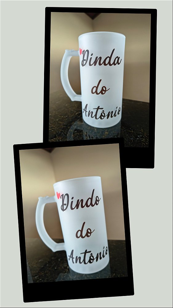 Caneca Chopp Vidro Jateada Personalizada