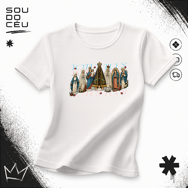 Camiseta Branca Feminina TOTUS TUUS 100% Algodão