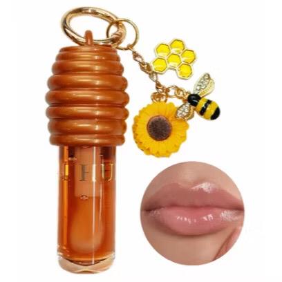 Lip Gloss Mel com Chaveiro Girassol e Abelha