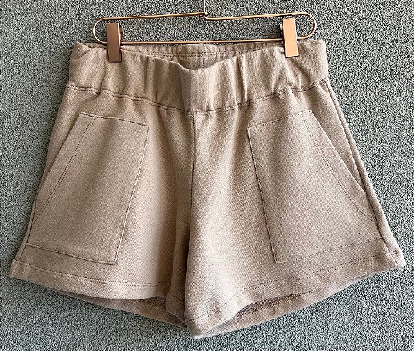 Short Moletom Algodão com bolsos