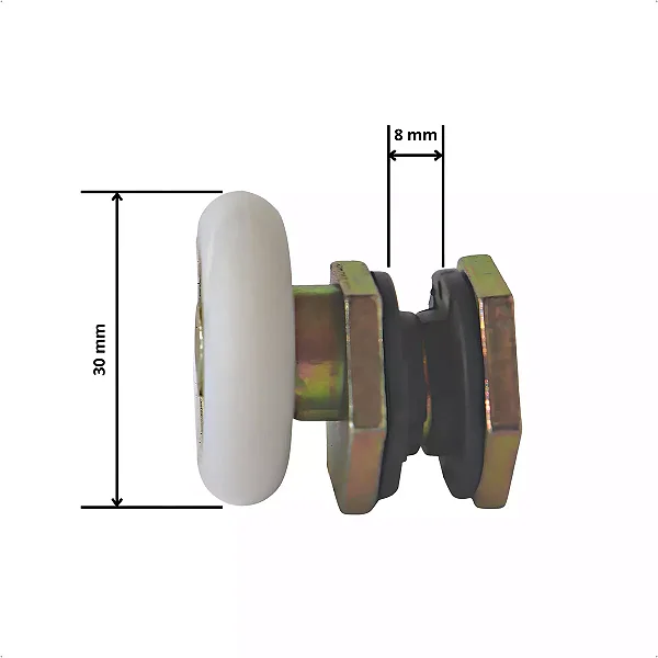 Roldanas Excêntrica P/ Box Vidro Porta Janela 8mm 02 Unid