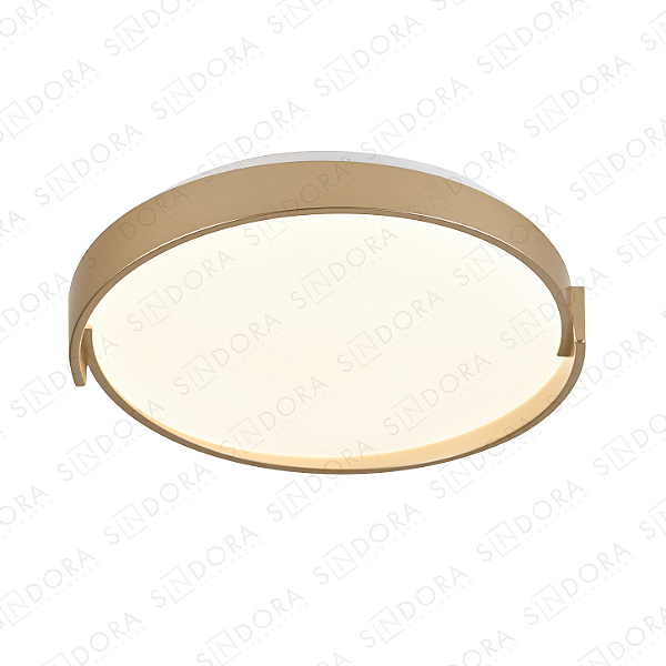 Plafon LED Dourado 39×7cm 56W Bivolt com Temperatura de Cor Ajustavel 3000K/ 4500K/6500K