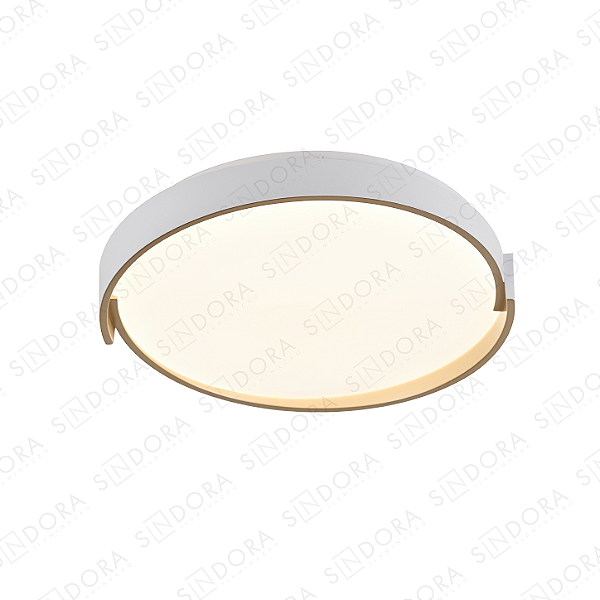 Plafon LED 39cm Bivolt Metal Dourado Branco