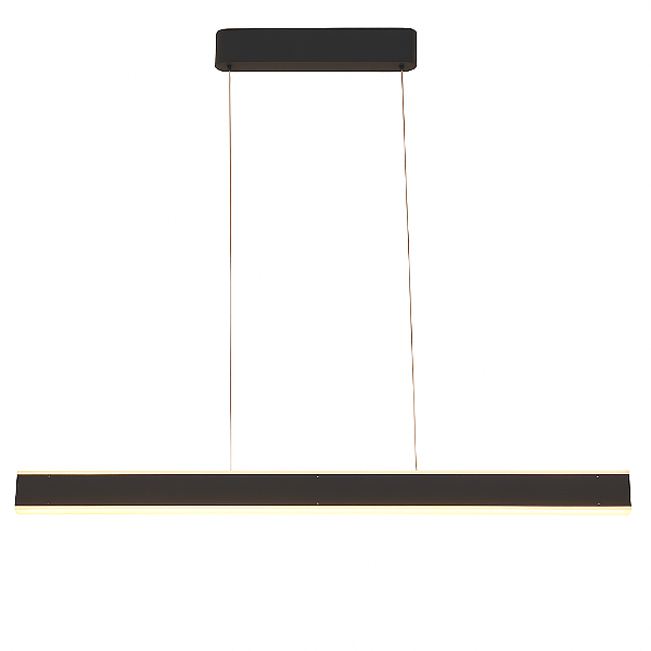 Pendente LED Linear Preto em Metal e Acrílico 100cm 60W 3000K Bivolt (QD05224)
