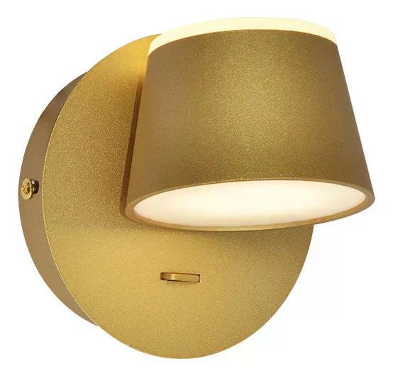 Arandela LED Dourada 8 W Luz Quente 3000K 600lm 12x12cm - Aran