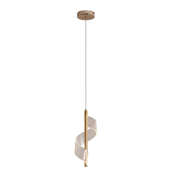 Pendente LED Dourado em Metal e Acrilico 30cm 4W 3000K Bivolt (QD05234)
