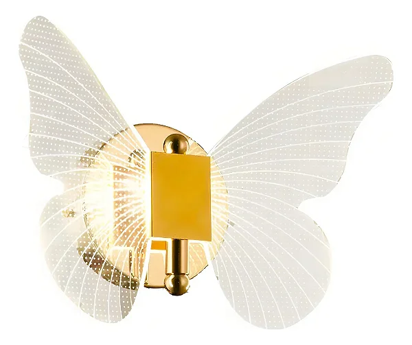 Arandela LED Mini Borboleta Dourada 6W 3000K Bivolt 24x18cm (DCB02158D)