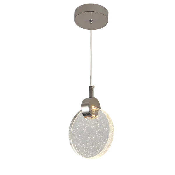 Pendente LED Cromado e Cristal Transparente 5W 3000K Bivolt (DCD02166D)