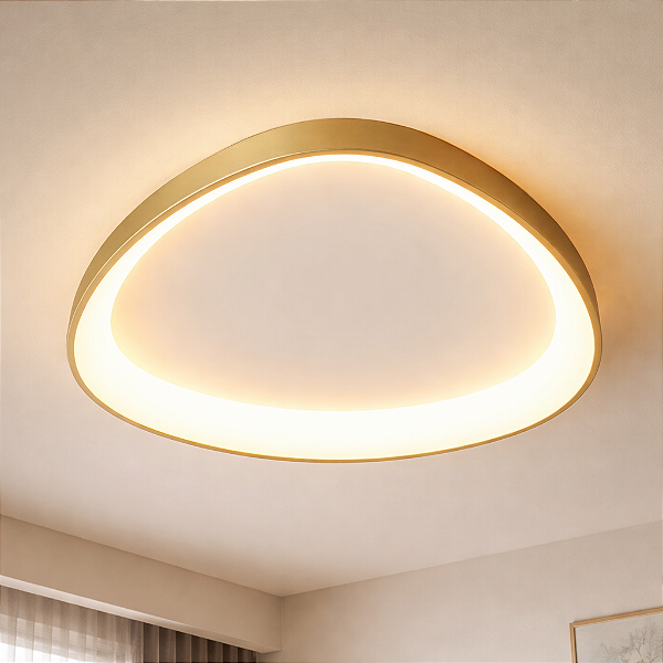 Plafon LED Dourado 42cm 54W 3000K Bivolt