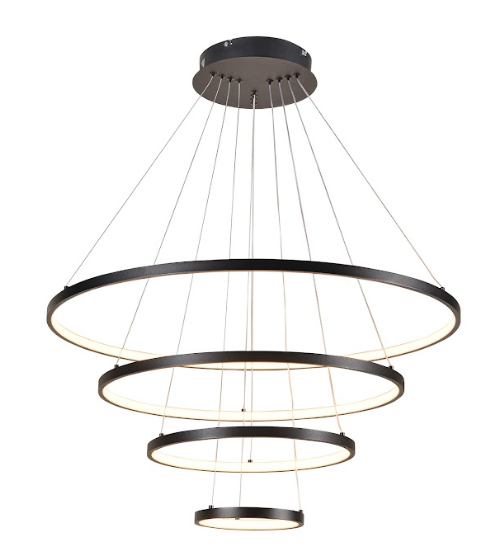 Pendente LED Preto em Alumínio e Silicone 125W 3000K Bivolt (DCD03012)
