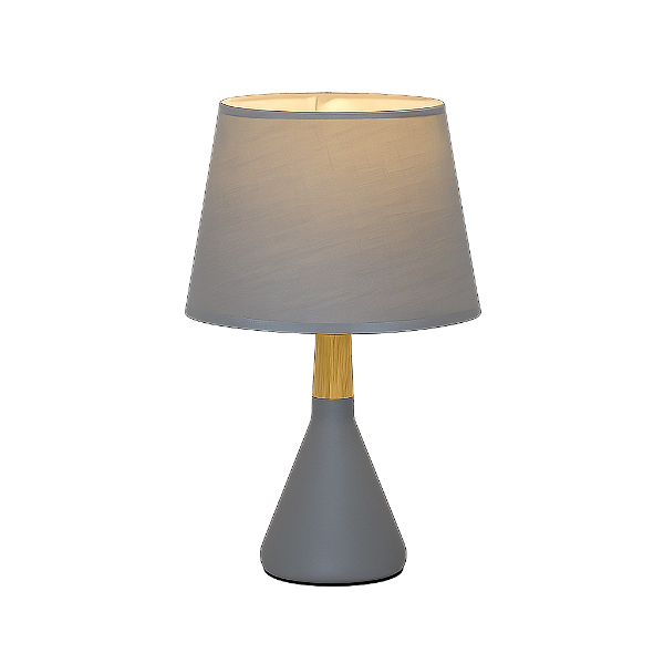 Abajur Cinza com Cúpula em Linho Cinza 20X34cm E27 (DCT00546D)