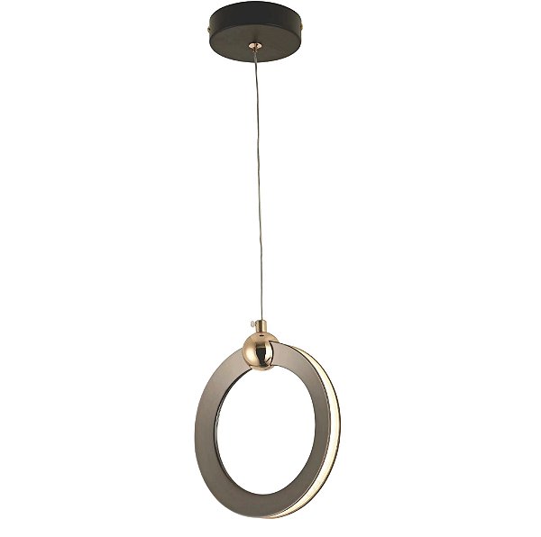 Pendente LED Metal Preto e Silicone 17x2cm 9W 3000K Bivolt (QD05138)