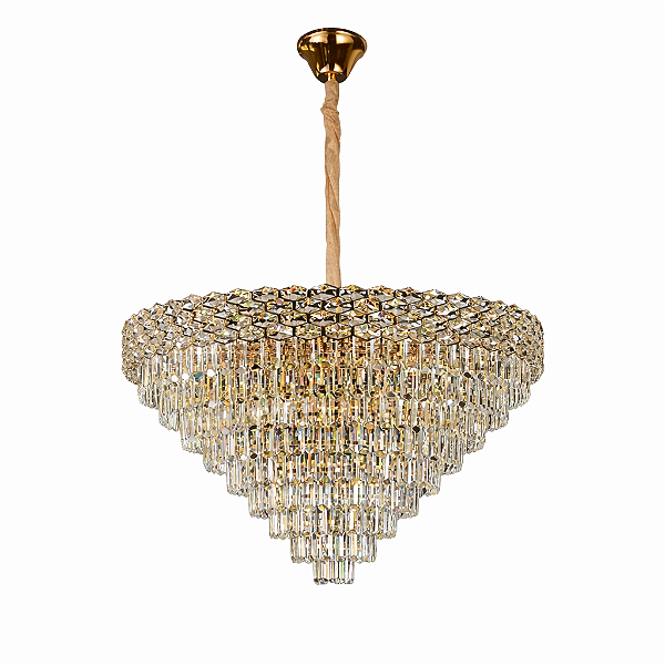Pendente Metal Dourado com Cristal Transparente 22xE14