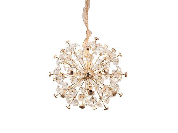Pendente Dourado de Cristais Transparentes (DCD06214)