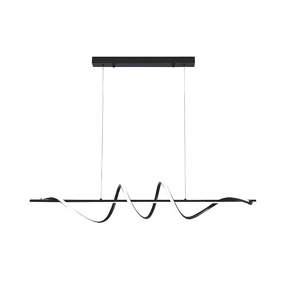 Pendente LED Linear Preto em Metal e Silicone 100x16,5x16,5cm 36W 3000K/4000K/6000K Bivolt (QD05318)