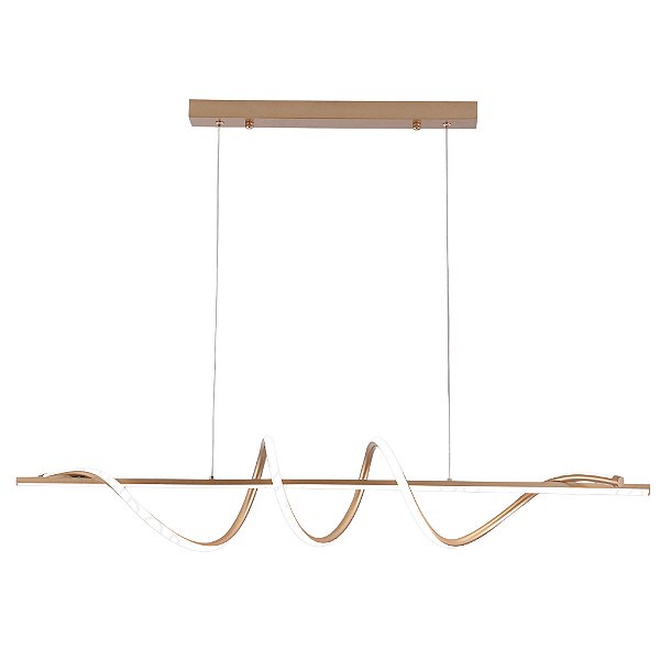 Pendente LED Linear Dourado em Metal e Silicone 36W 3000K/4000K/6000K Bivolt (QD05319)