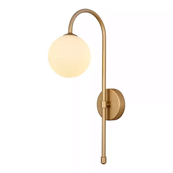 Arandela Dourada com Vidro Branco G9 15×40cm (DCB04048D)
