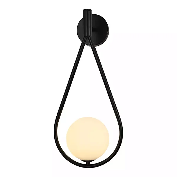 Arandela G9 Preta com Vidro Branco 17×40cm (DCB04051D)