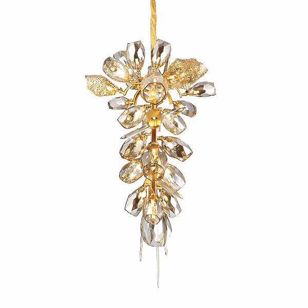 PENDENTE DCD01011 80X130CM G9X30 INOX BRONZE + VIDRO TRANSPARENTE E FUME