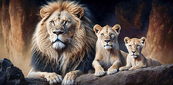 Quadro Decorativo Leões 2341