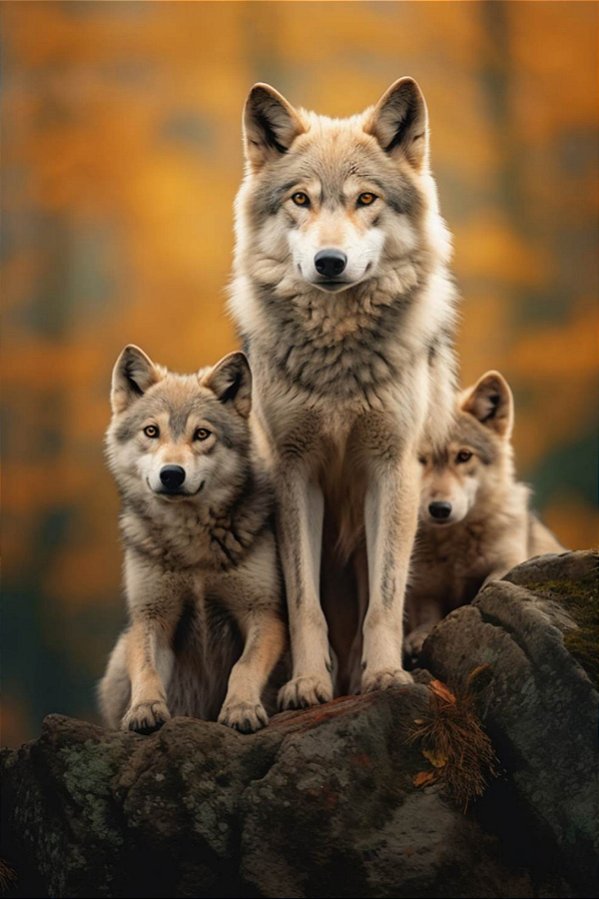 Quadro Decorativo Lobos 2494