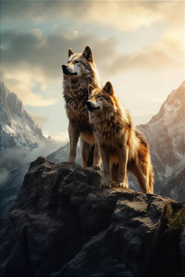 Quadro Decorativo Lobos 2496