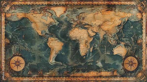 Quadro Decorativo Mapa Mundi 3044