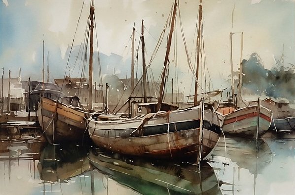 Quadro Decorativo Barcos e Canoas 3287