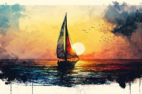 Quadro Decorativo Barcos e Canoas 3307