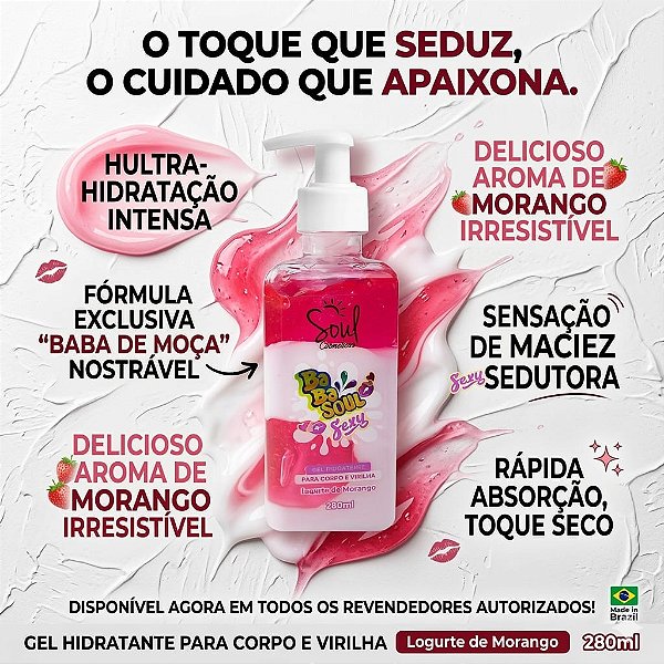 Gel Hidratante Corporal Iogurte de Morango 280ml