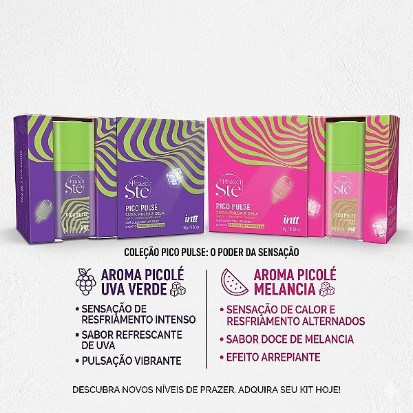 Kit 2 Pico Pulse Intt Gel Sugador Suga Pulsa Vibra Unissex