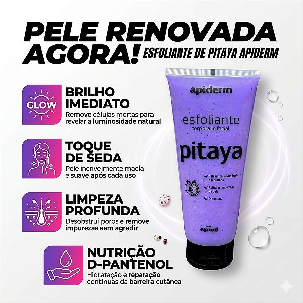 Esfoliante Corporal E Facial Apiderm Pitaya 190g
