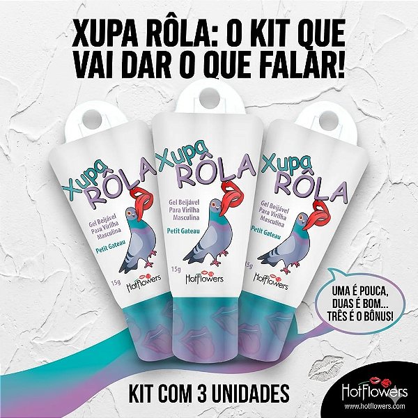Kit 3 Xupa Rôla Gel Lubrificante Íntimo Sensual