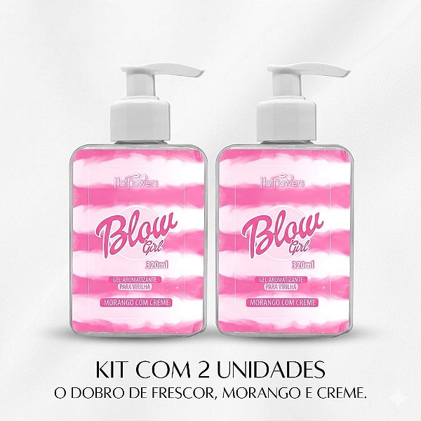 Kit 2 Blow Girl Gel Aromatizante Virilha Morango Com Creme